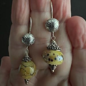 Lampwork Beads With Sterling Earrings. - image 1